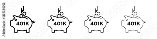 401k retirement savings icon Flat illustration sign