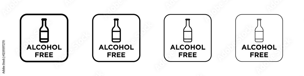 Alcohol free icon Flat illustration sign Alcohol free icon Flat illustration sign