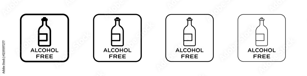Alcohol free icon Flat illustration sign Alcohol free icon Flat illustration sign