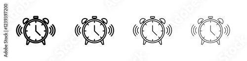 Alarm clock icon Flat illustration sign