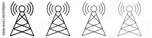 Antenna icon Flat illustration sign