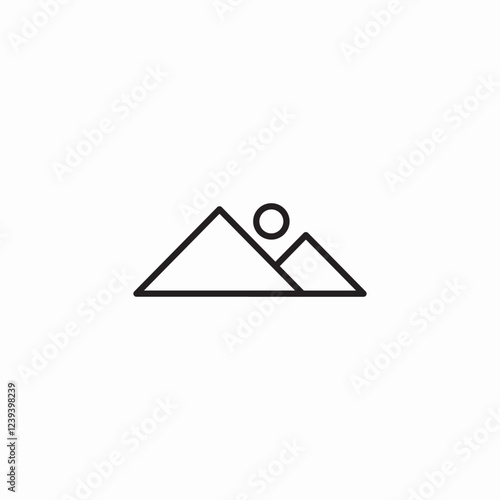 sunny mountain landscape icon sign vector