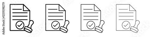 Approved document icon Flat illustration sign