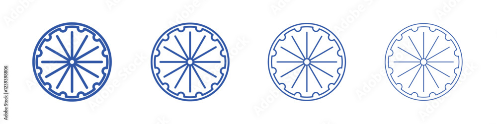 Ashoka Wheel icon Flat illustration sign Ashoka Wheel icon Flat illustration sign