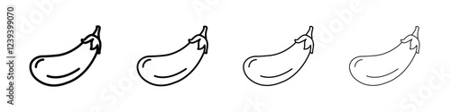 aubergine icon Flat illustration sign