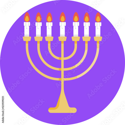A traditional Jewish symbol, the Menorah is a seven-branched candelabrum representing the ancient Temple in Jerusalem.