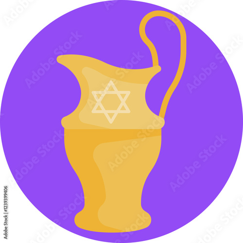 A golden pitcher, symbolizing wealth and abundance in ancient Israelite culture.