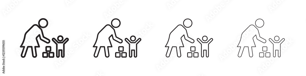 Babysitter icon Flat illustration sign Babysitter icon Flat illustration sign