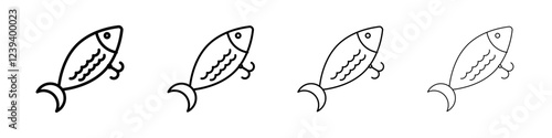 Bait Fishing Minnow icon Flat illustration sign