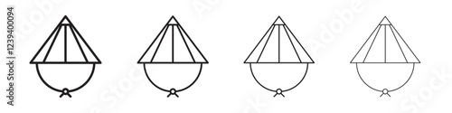 Bamboo hat icon Flat illustration sign