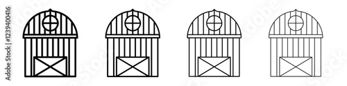 barn farm icon Flat illustration sign