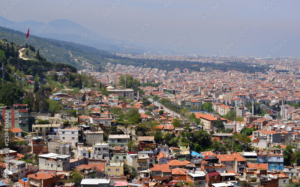 A panorama view from Manisa, Turkey A panorama view from Manisa, Turkey