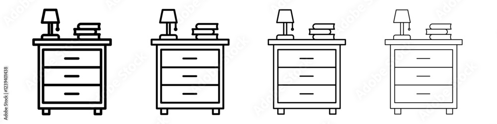 Bedside table icon Flat illustration sign Bedside table icon Flat illustration sign