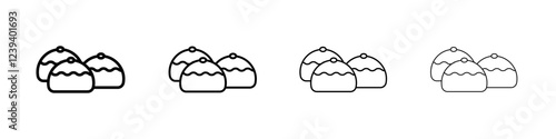 belgian buns icon Flat illustration sign