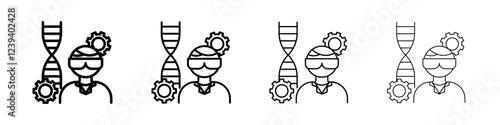 Biomedical engineer icon Flat illustration sign