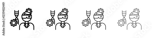 Biomedical engineer icon Flat illustration sign