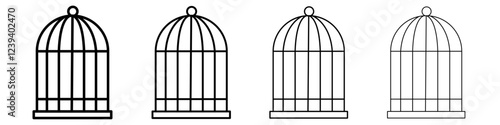 bird cage icon Flat illustration sign