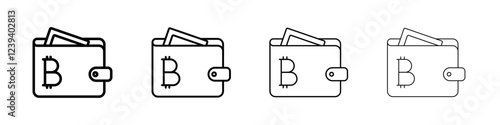 bitcoin wallet icon Flat illustration sign