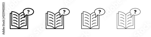 book with question mark icon Flat illustration sign