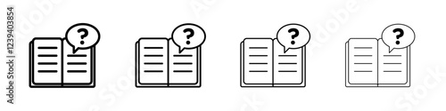 book with question mark icon Flat illustration sign