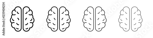 Brain icon Flat illustration sign