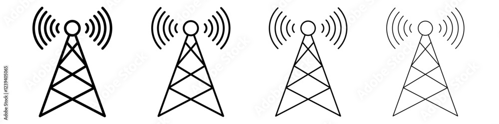 Broadcast icon Flat illustration sign Broadcast icon Flat illustration sign