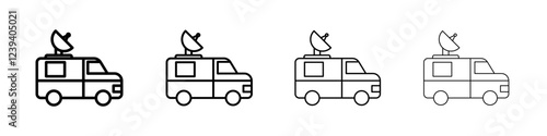 Broadcast van icon Flat illustration sign