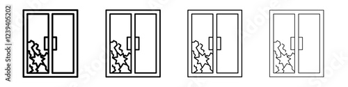 Broken window icon Flat illustration sign