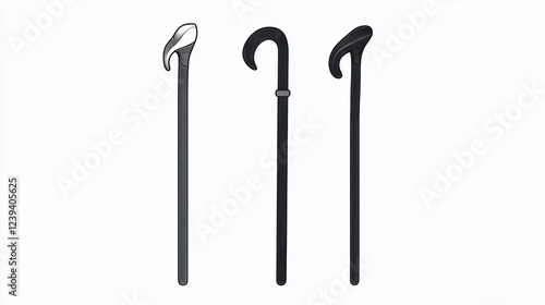 Black and White Walking Stick Icon for Websites and Apps photo