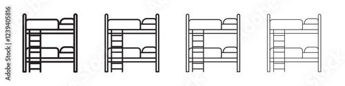 Bunk bed icon Flat illustration sign