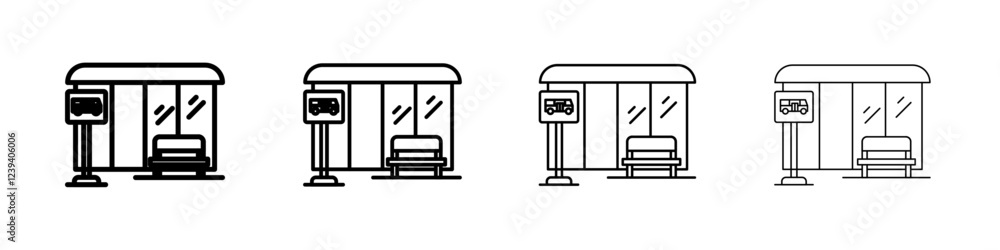 Bus stop stand icon Flat illustration sign Bus stop stand icon Flat illustration sign