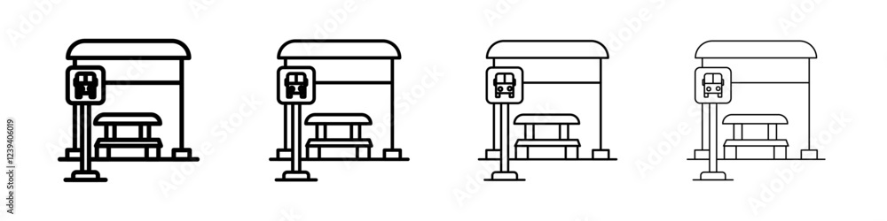 Bus stop stand icon Flat illustration sign Bus stop stand icon Flat illustration sign