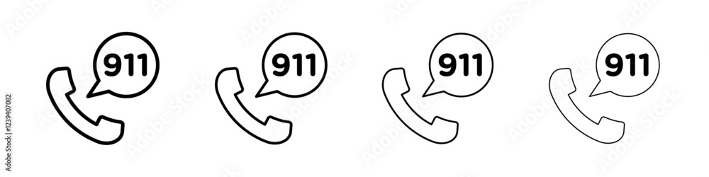 Call 911 phone number icon Flat illustration sign Call 911 phone number icon Flat illustration sign