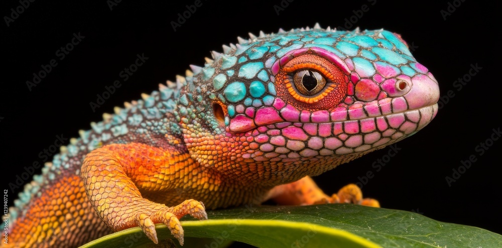 Fototapeta premium Breathtaking wildlife images showcase vibrant nocturnal iguanas through mesmerizing long exposure shots