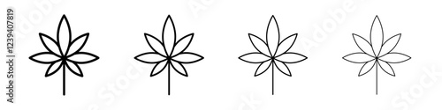 Cannabis leafs icon Flat illustration sign