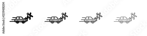 Car accident icon Flat illustration sign