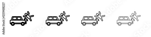 car Accident icon Flat illustration sign