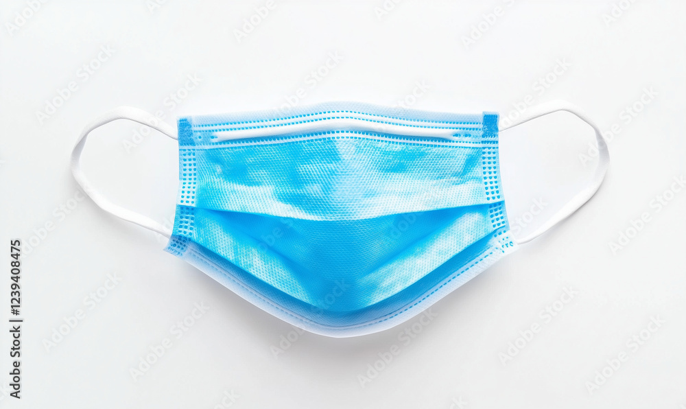 A Medical Mask on a White Background for Comfortable and Essential Protective Wear A Medical Mask on a White Background for Comfortable and Essential Protective Wear