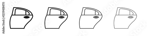 car door icon Flat illustration sign