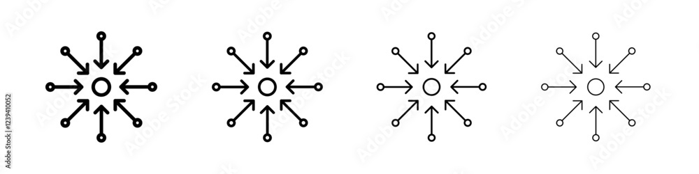 Centralized icon linear logo isolated Centralized icon linear logo isolated
