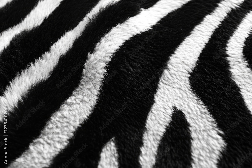 Close up of zebra stripes texture. Black and white pattern, soft feel fabric used for pillows, decorative elements, furniture covers, and fashion accessories. Close up of zebra stripes texture. Black and white pattern, soft feel fabric used for pillows, decorative elements, furniture covers, and fashion accessories.