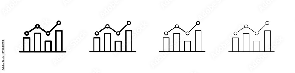 Chart icon linear logo isolated Chart icon linear logo isolated
