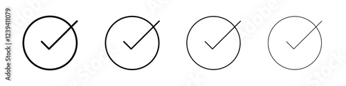 Check icon linear logo isolated
