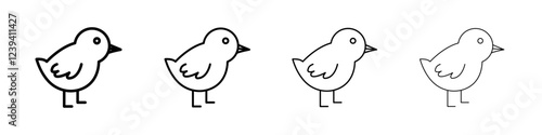 Chick icon linear logo isolated