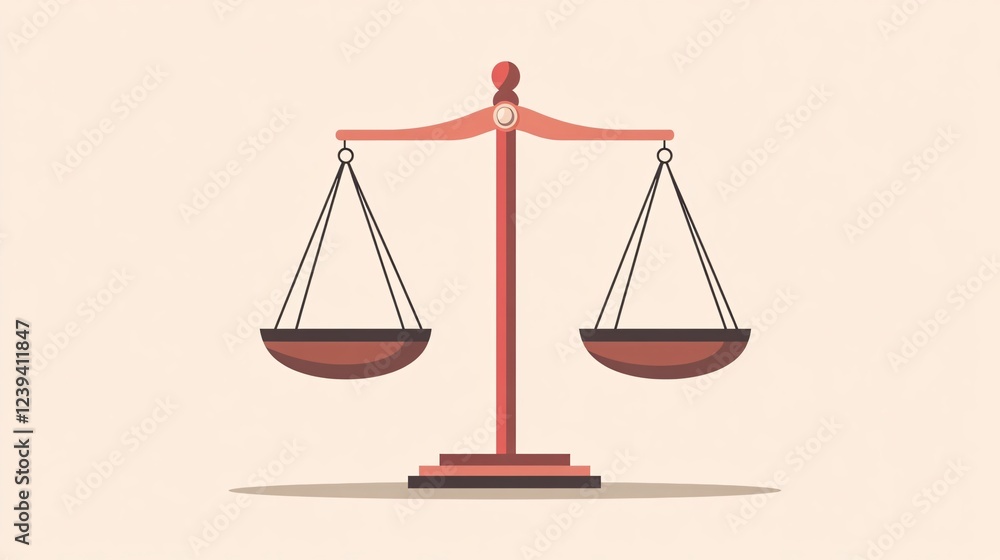 Balance Scale Flat Vector Illustration of a Justice Concept Balance Scale Flat Vector Illustration of a Justice Concept