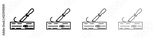 chisel icon linear logo isolated