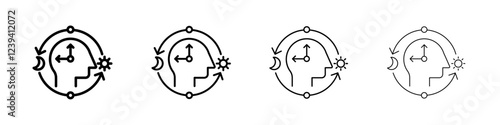 Circadian rhythms icon linear logo isolated