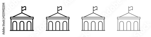 City hall building icon linear logo isolated