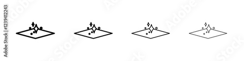 Clean floor surface icon linear logo isolated