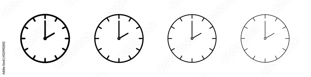 Clock two icon linear logo isolated Clock two icon linear logo isolated